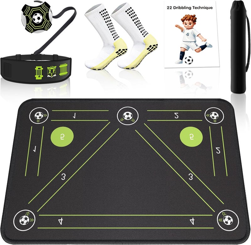2F22E Soccer Training Mat with Silent Shock Absorption and Non-Slip Base for Footwork Training and Ball Mastery(Belt Version) - Image 1